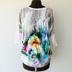 Simon Chang T-shirt with Split Shoulder